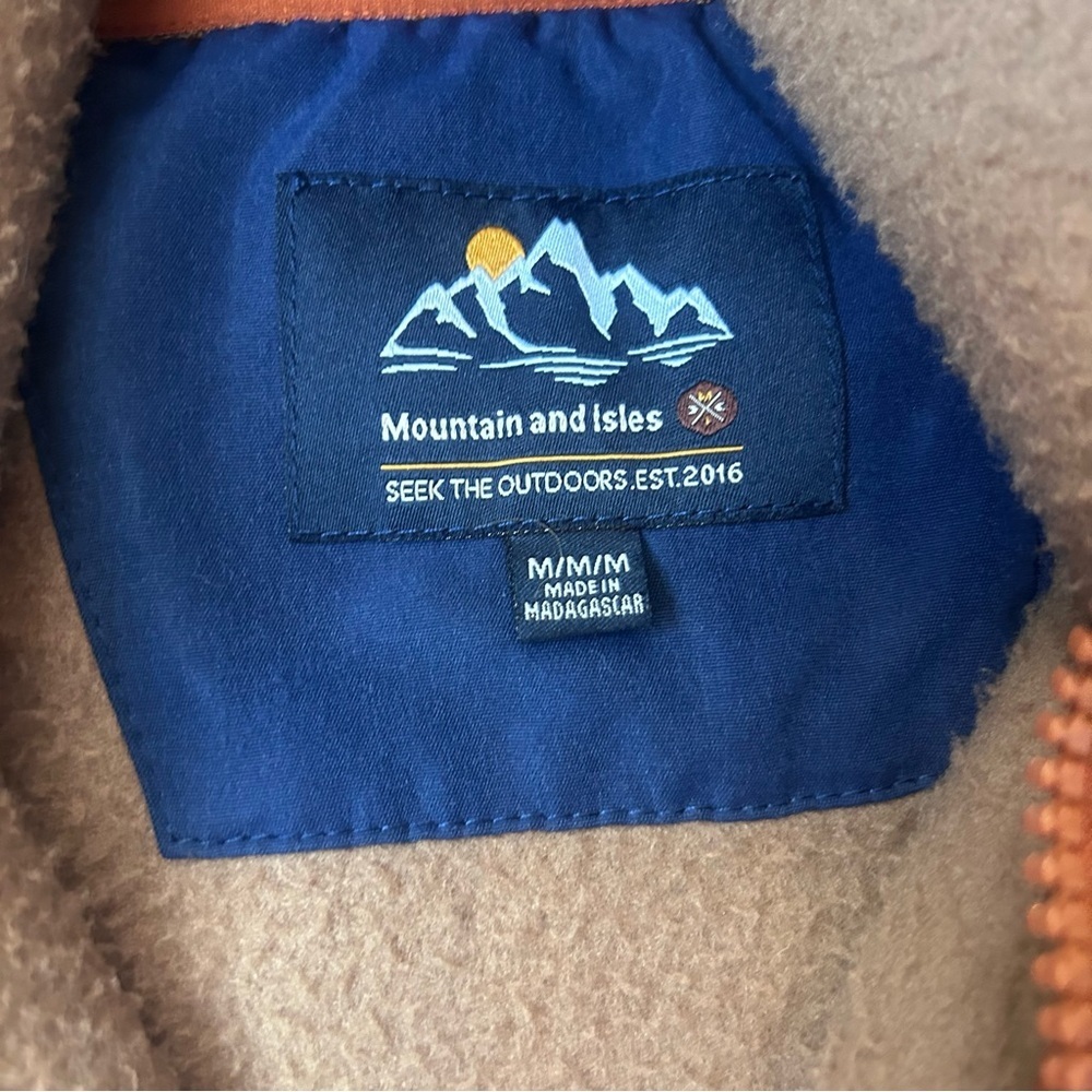 Mountain & Isles Half Zip Heavy Fleece Hooded Jacket Spice Southwest Baja Med - Picture 8 of 13